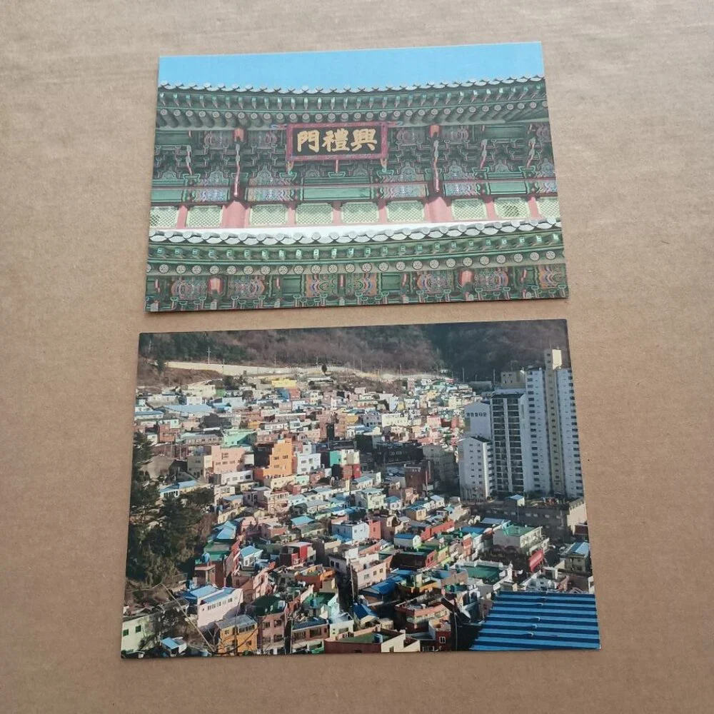 Asian vistas postcards, set of 5 from Cambodia, China, South Korea